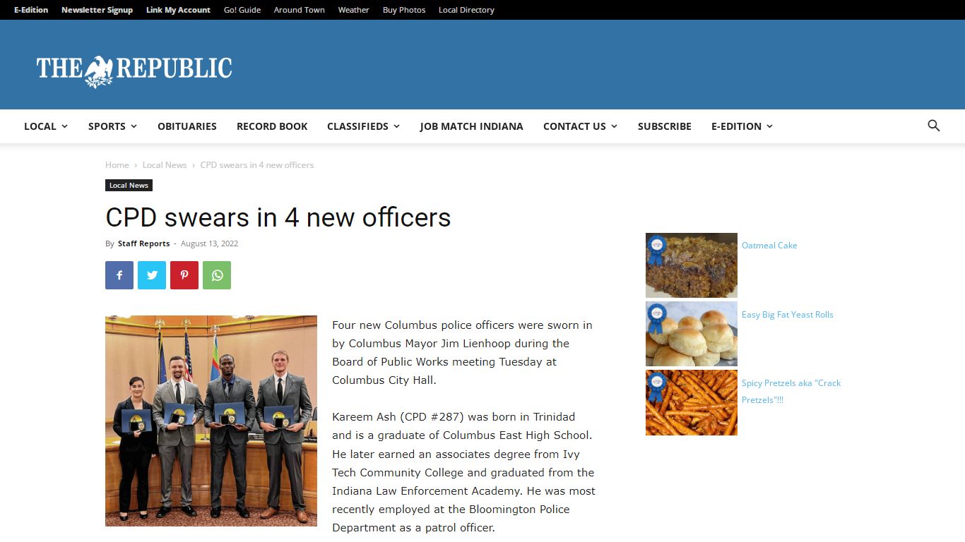 CPD swears in 4 new officers | The Republic News